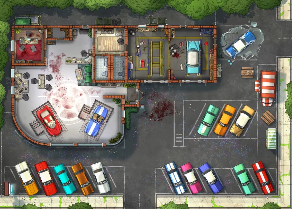 Car Dealership map, Massacre variant