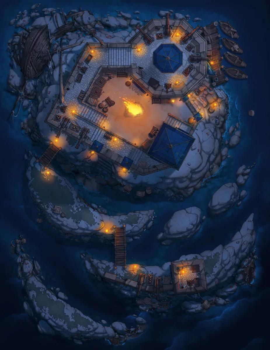 Tidal Isle Fort map, Original Night variant thumbnail