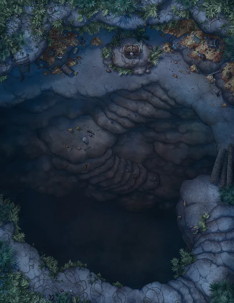 Jungle Treasure Trove map, No Water Night variant thumbnail