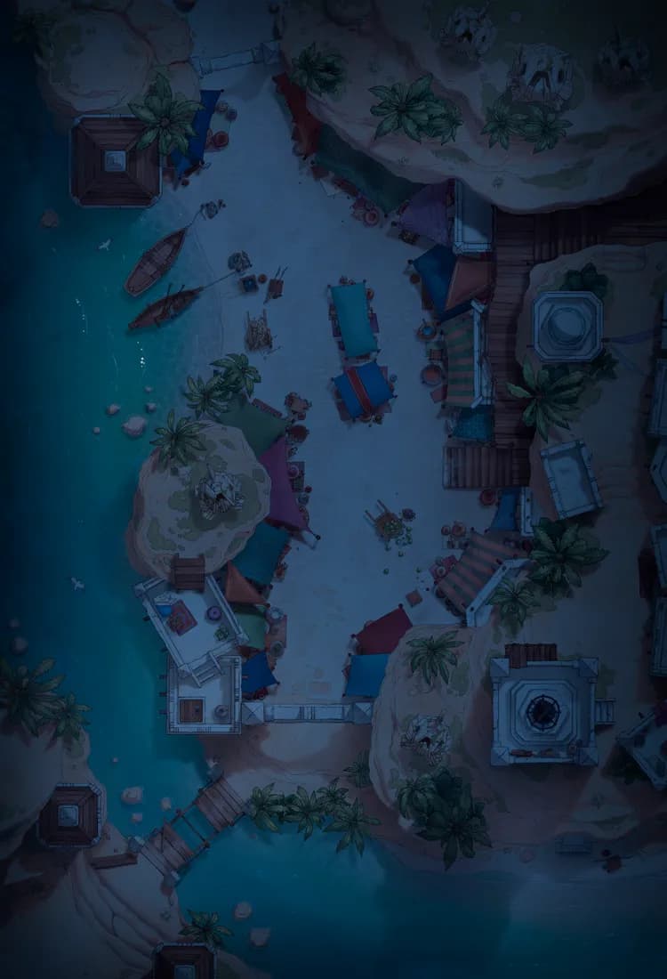 Beachside Bazaar map, Original Night Dark variant thumbnail