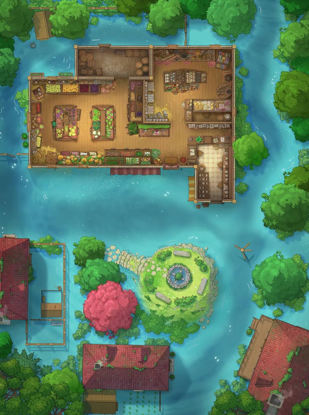 Gentle Village Greengrocer map, Flood variant thumbnail