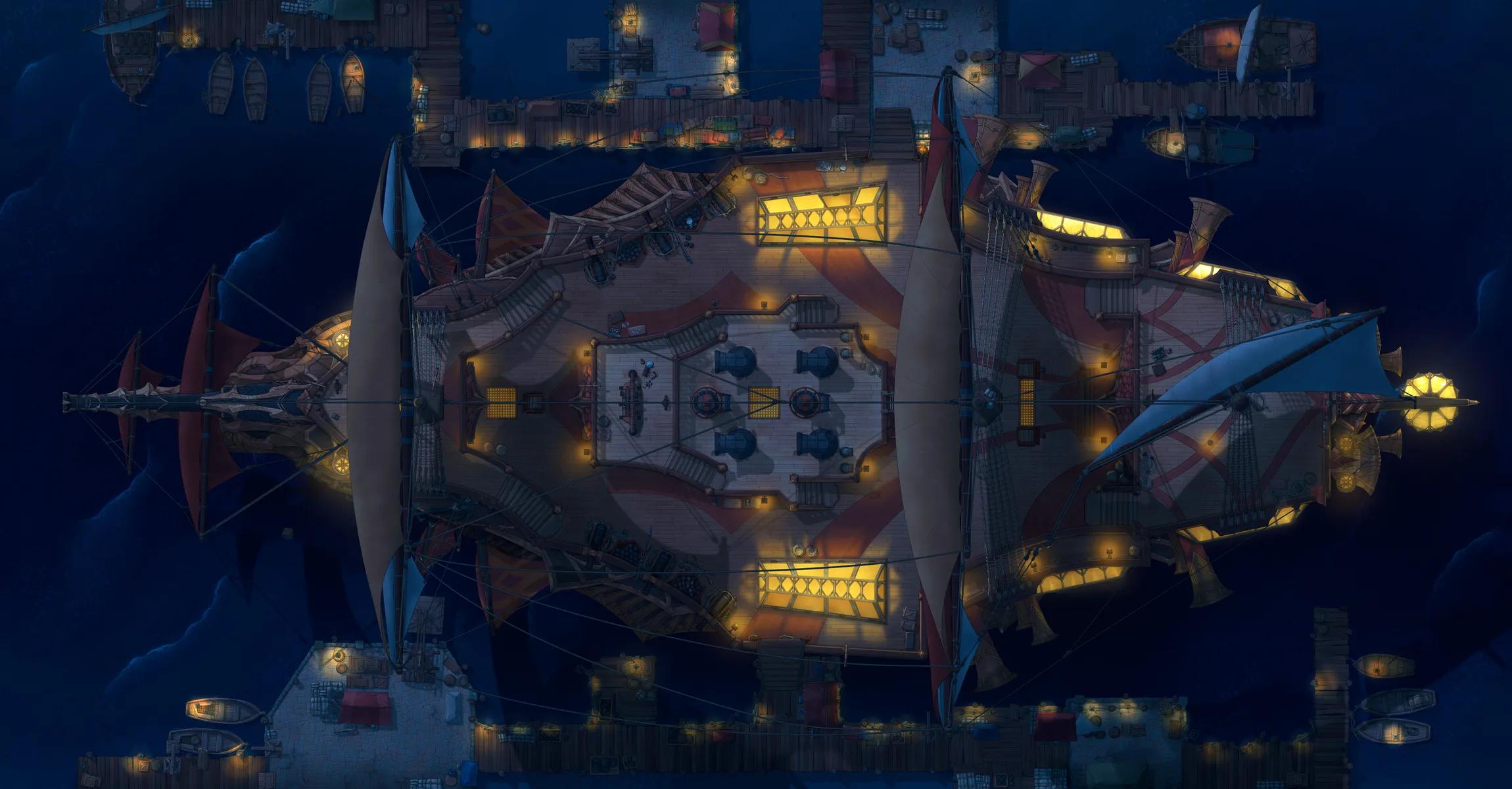 Dragon Ship Exterior map, Original Sails Night variant thumbnail