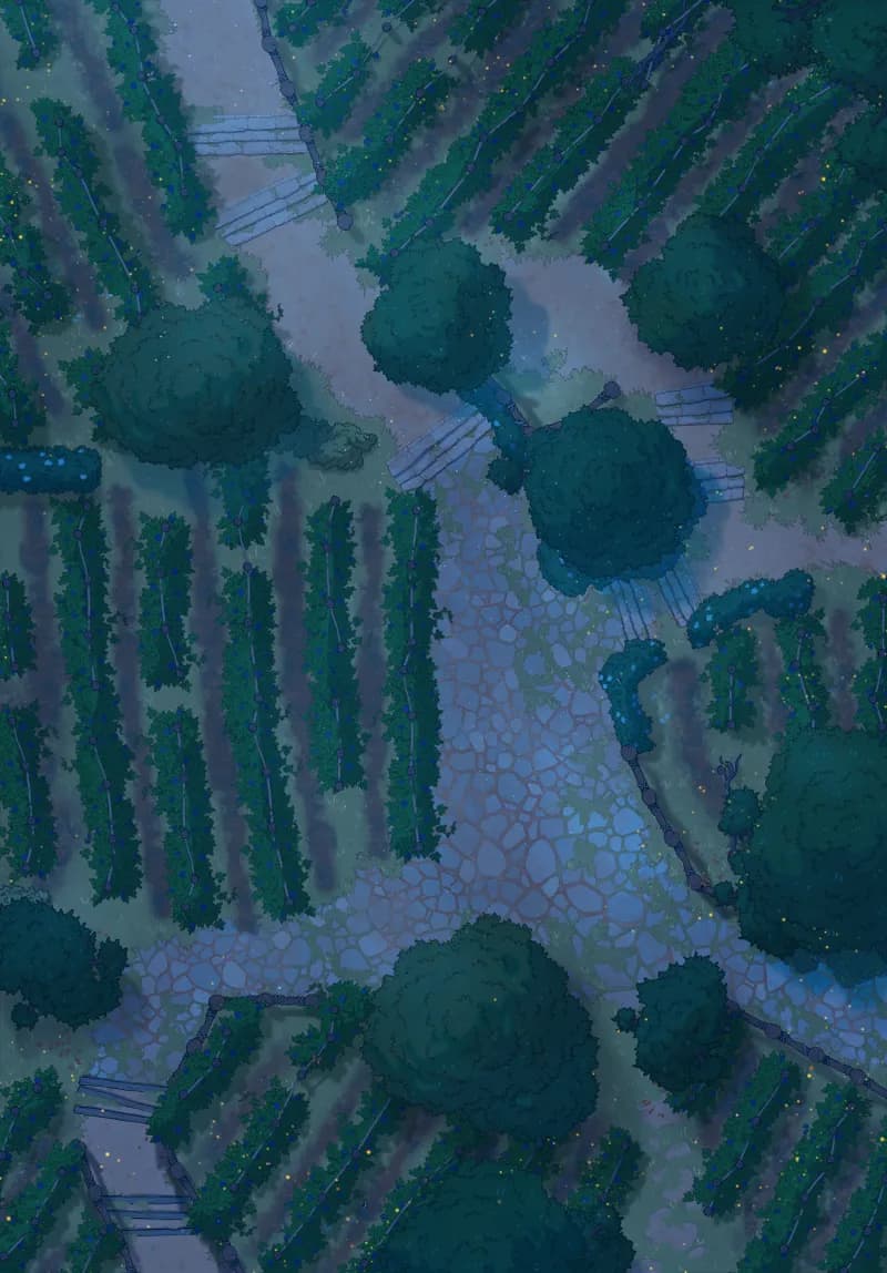 Vivid Vineyard map, Natural Night variant thumbnail