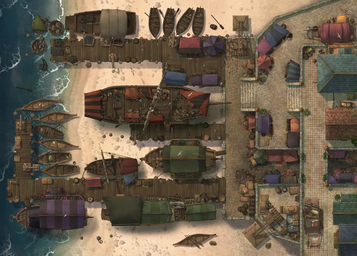 Trading Port map, Low Tide variant thumbnail
