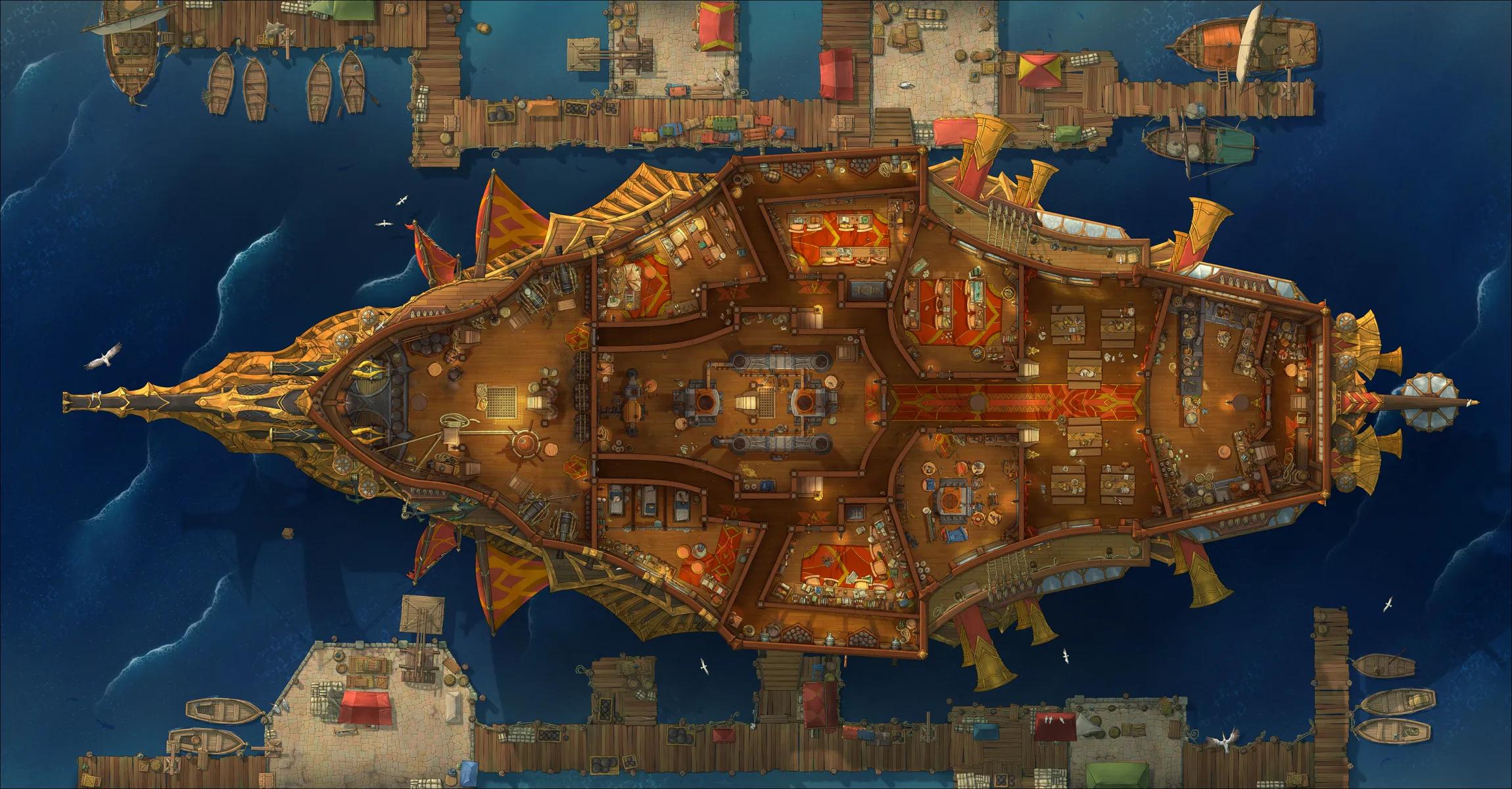 Dragon Ship Interior map, Lower Deck Original Background Day variant thumbnail