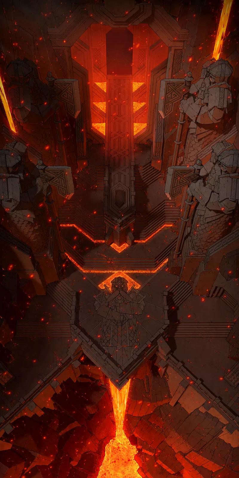 Dwarven Volcano Entrance map, Open Gate variant thumbnail