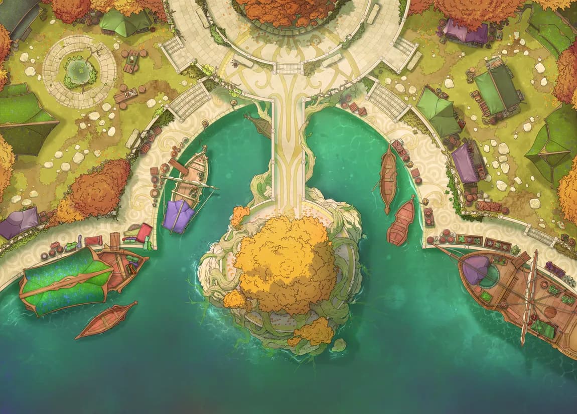 Elven Harbour map, Autumn variant thumbnail