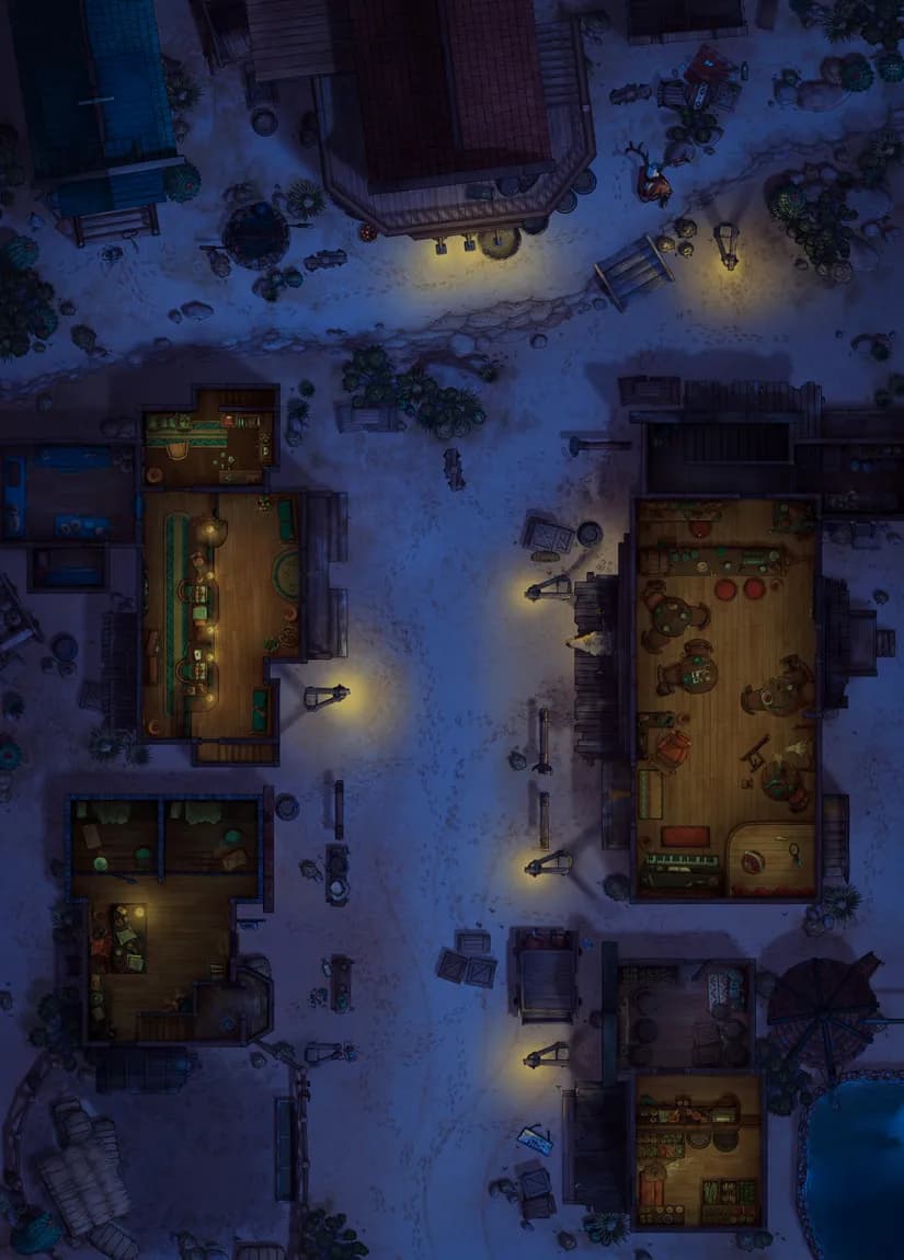 Wild West Town map, No Animals Interior Night variant thumbnail