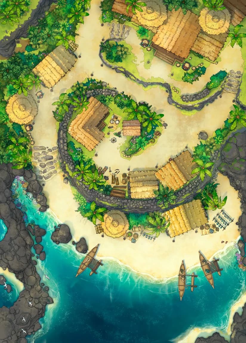 Tropical Island Village map, Original Day variant thumbnail
