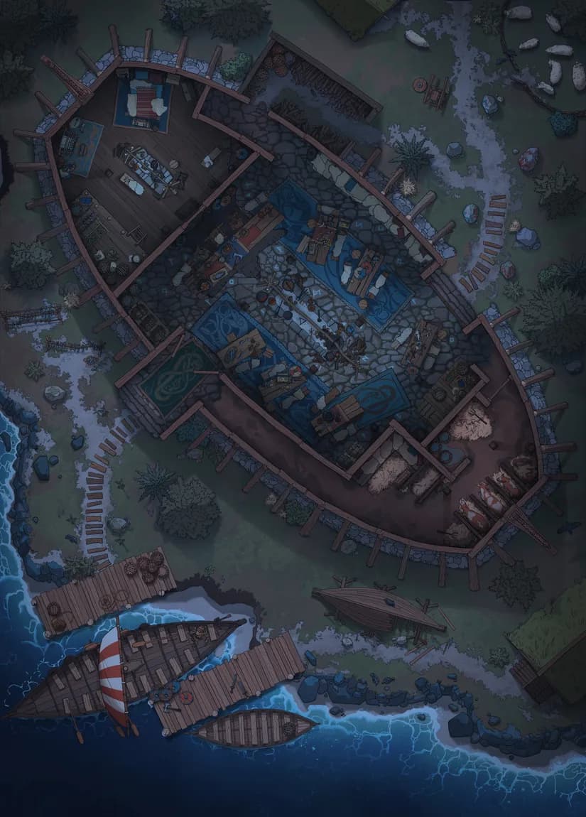 Viking Longhouse map, Dark variant thumbnail