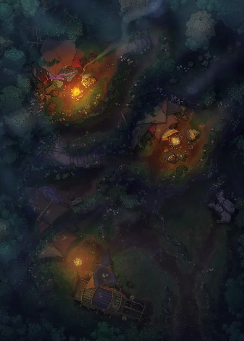 Cloud Forest Camp map, Woods Night variant thumbnail