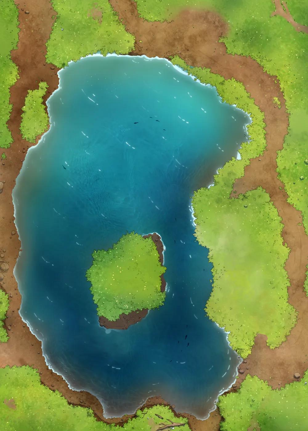 Rusty Robot Lake map, Natural No Trees variant thumbnail