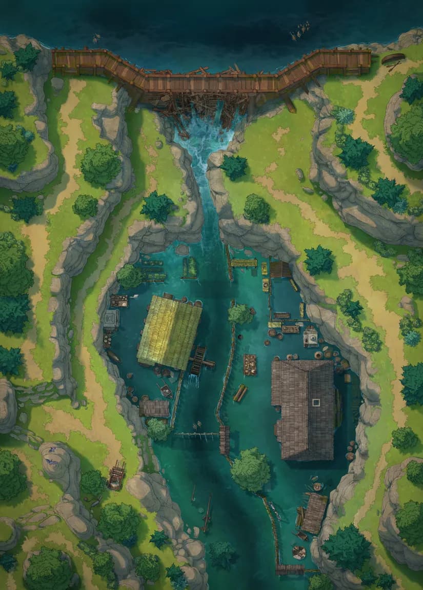 Riverside Mill map, Dam Break Stage 02 variant thumbnail