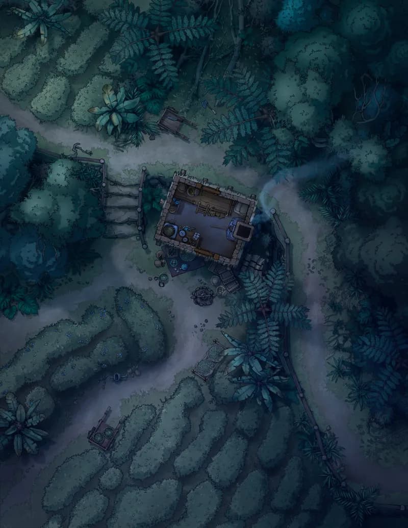 Secluded Tea Valley map, Interior Dark variant thumbnail