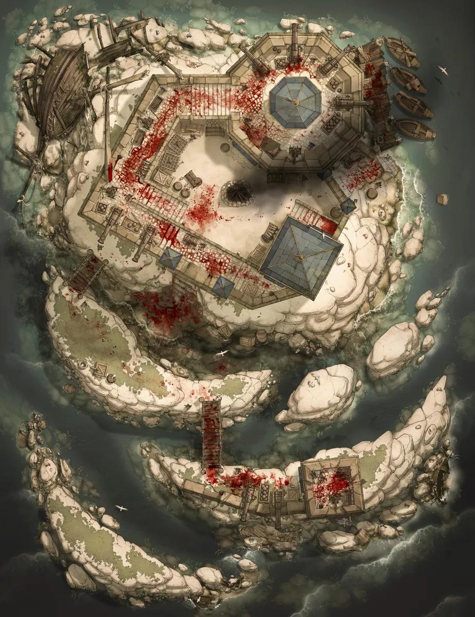 Tidal Isle Fort map, Massacre variant thumbnail