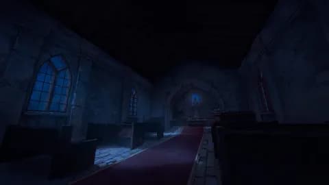 Peaceful Village Church map, Interior Dark variant