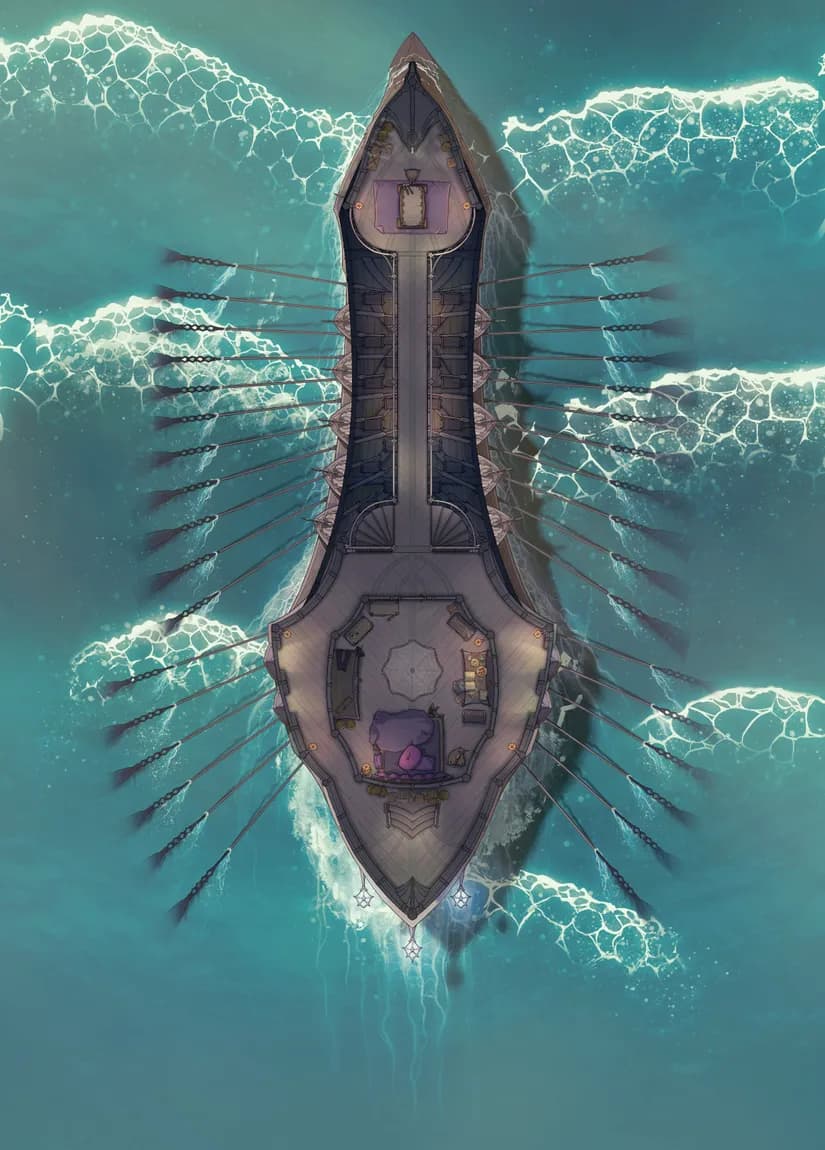 Drow Warship Interior map, Day Middle Deck variant thumbnail