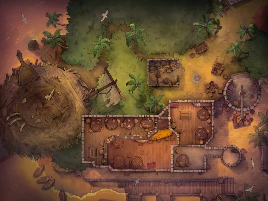 Pirate Port Tavern map, Sunset Top Level variant thumbnail