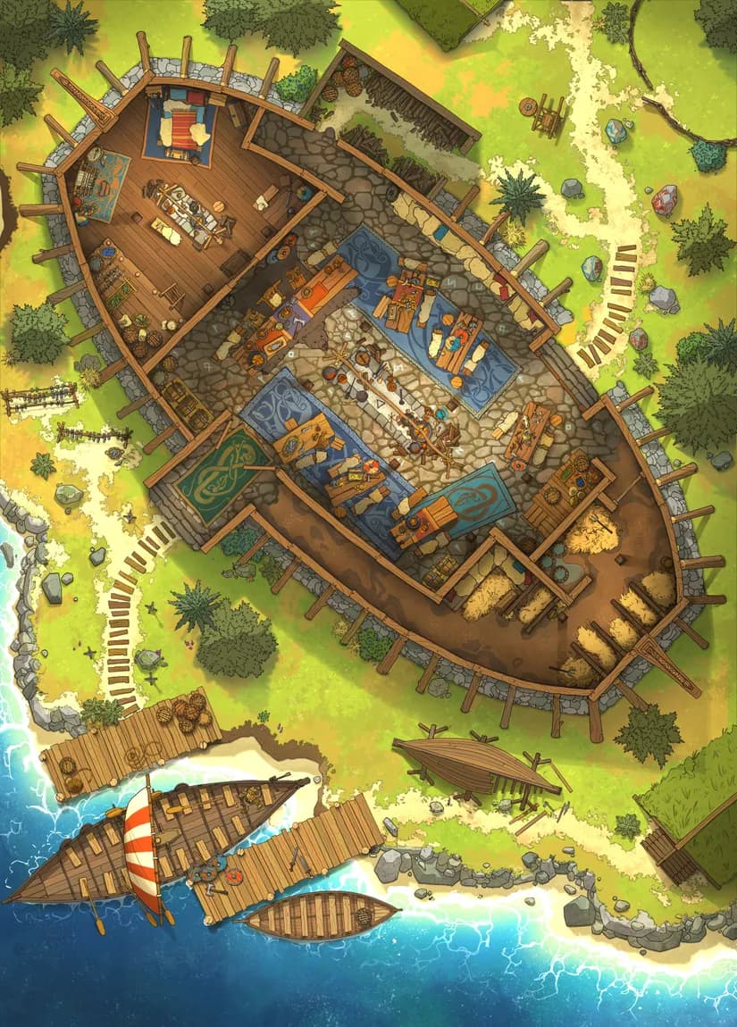 Viking Longhouse map, No Animals variant thumbnail