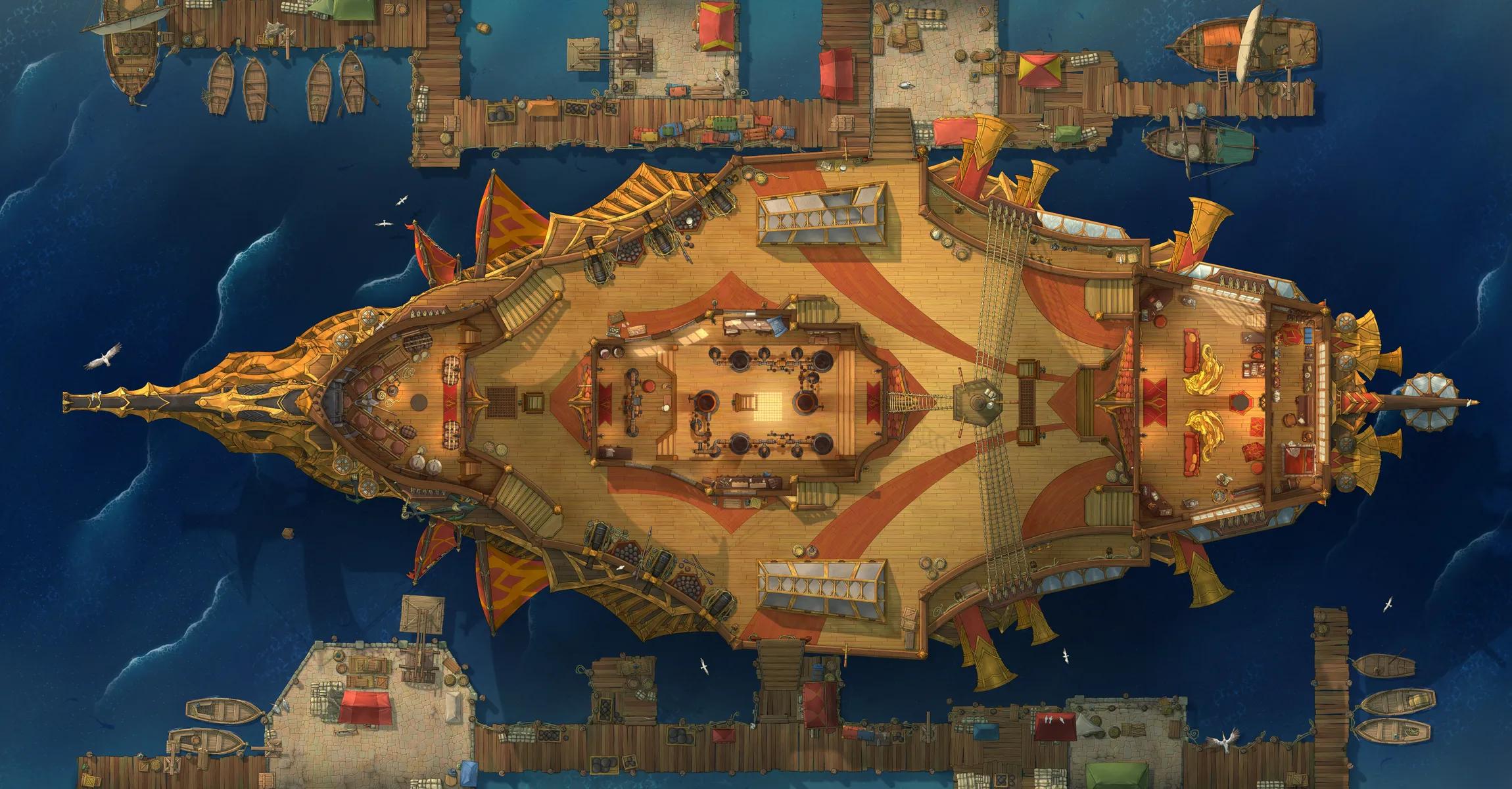 Dragon Ship Interior map, Top Deck Original Background Day variant thumbnail