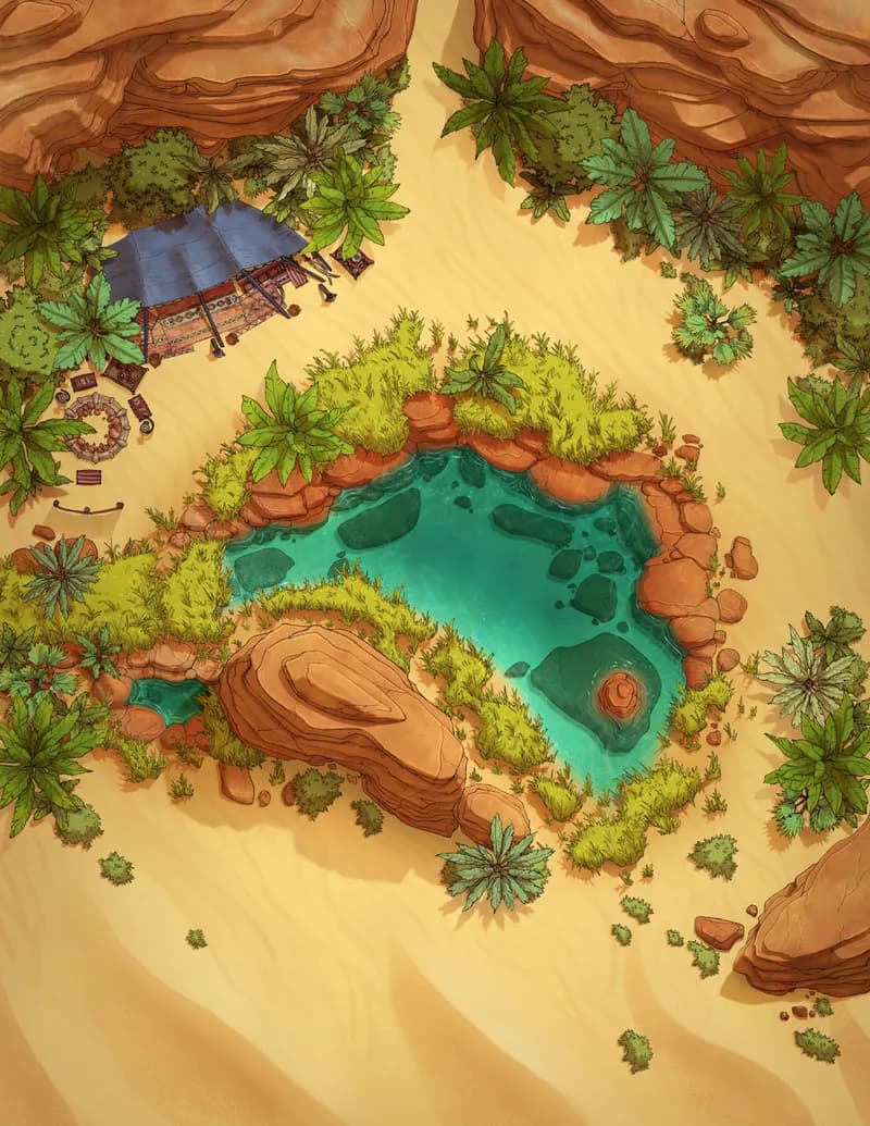 Verdant Oasis map, No Animals variant thumbnail