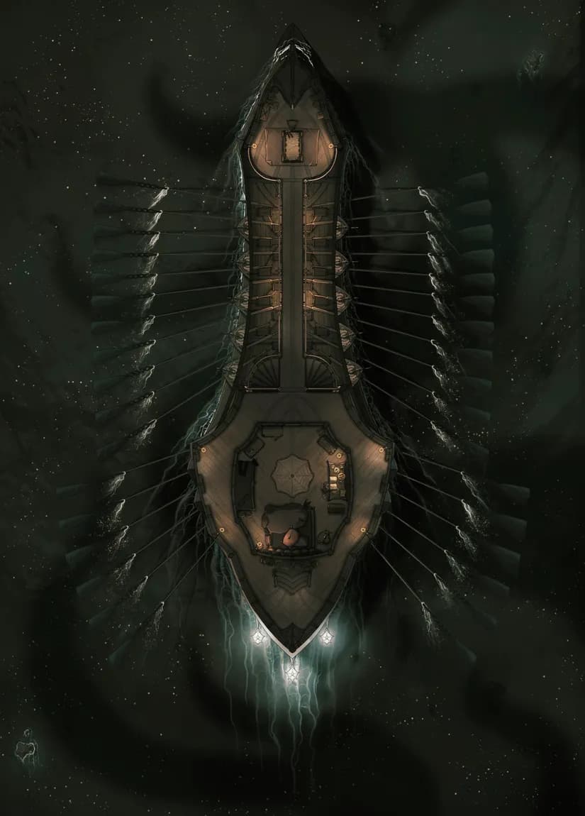 Drow Warship Interior map, Darkness Below Middle Deck variant thumbnail