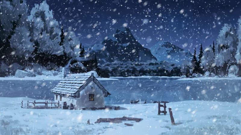 Serene Lakeside map, Winter variant thumbnail