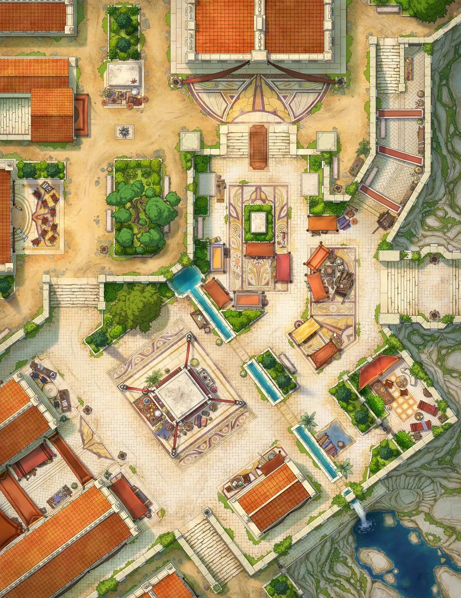 Ancient City Plaza map, No Statues variant thumbnail