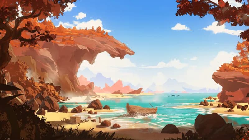 Beachside Cliff map, Autumn variant thumbnail