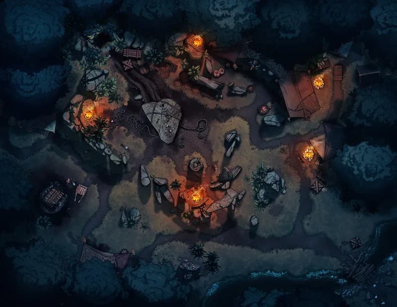 Henge Cave Entrance map, Dig Site Night variant thumbnail