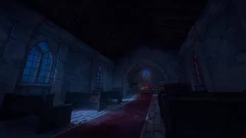 Peaceful Village Church map, Interior Blood Trail Night variant