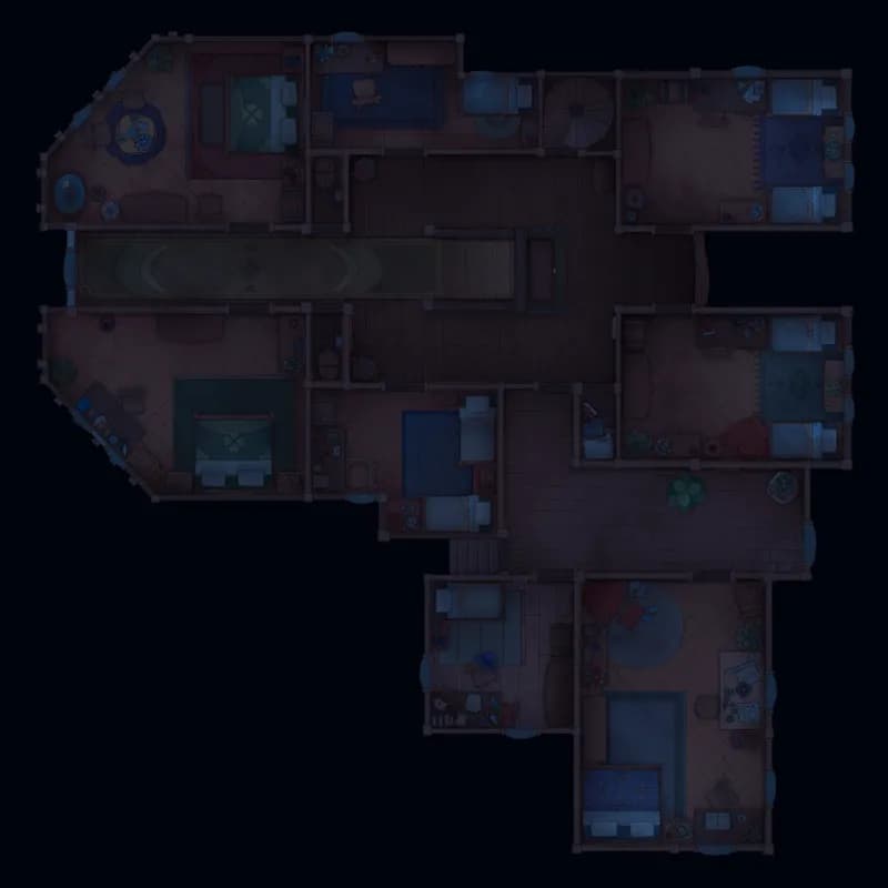 Gryphon Roost Inn map, Floor 1 Night Dark variant thumbnail