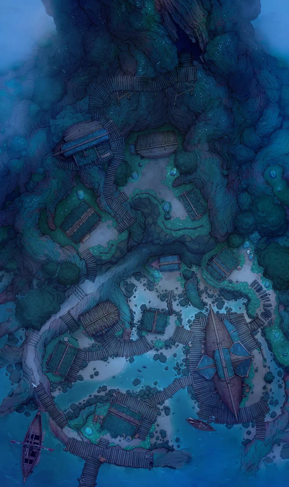 Yggdrasil Village map, Low Tide Night variant thumbnail