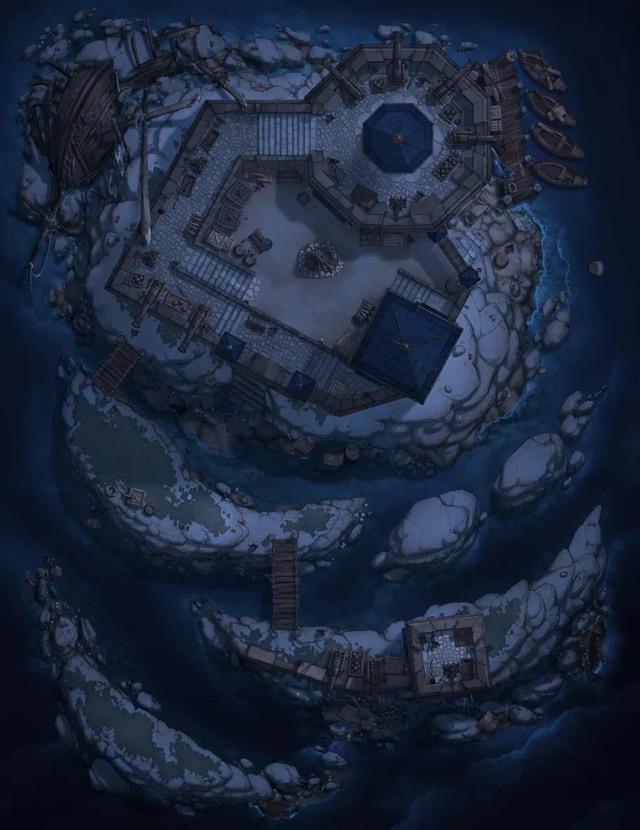 Tidal Isle Fort map, Dark variant thumbnail