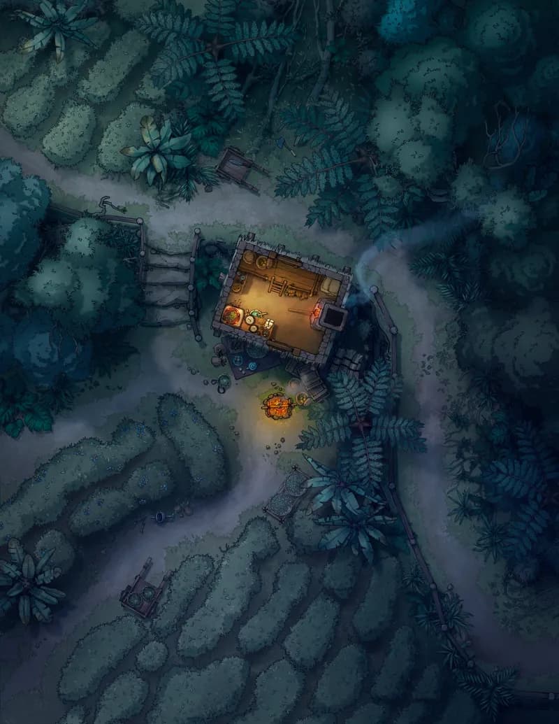 Secluded Tea Valley map, Interior Night variant thumbnail