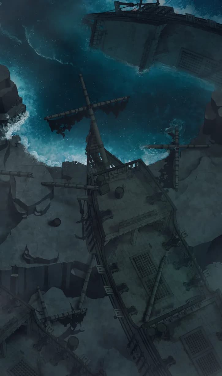 Haunted Ghost Ship Exterior map, Shipwreck Graveyard Open Deck variant thumbnail