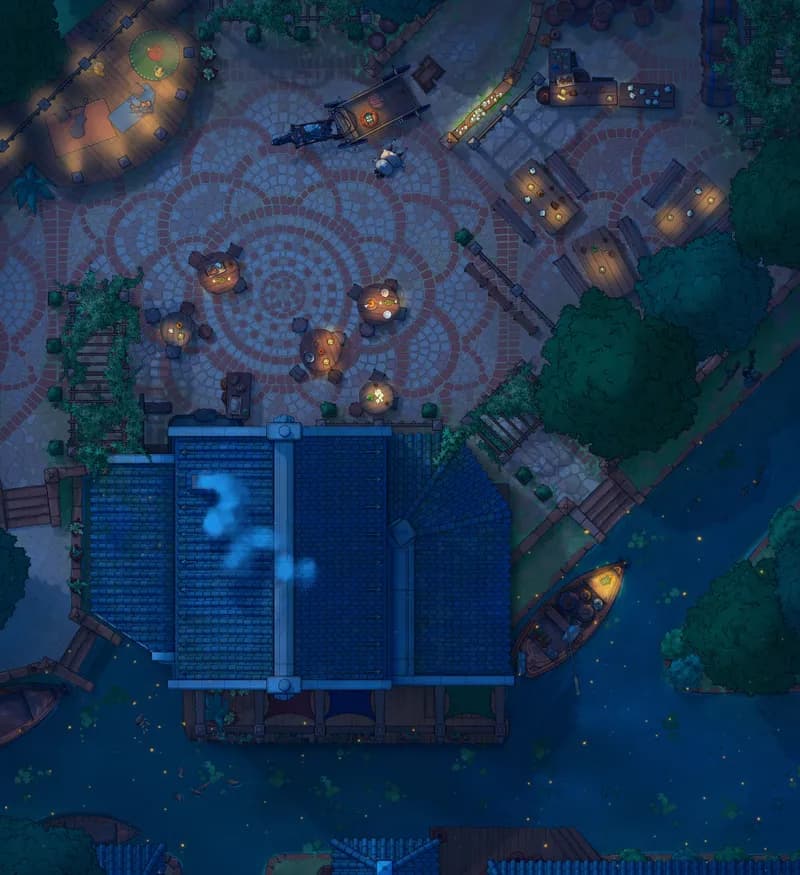 Beer Garden Tavern map, River Night variant thumbnail