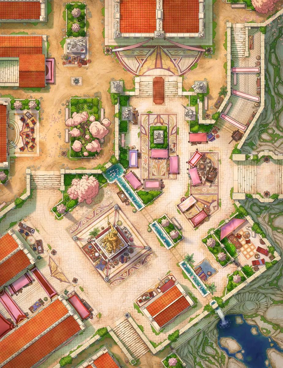 Ancient City Plaza map, Spring variant thumbnail
