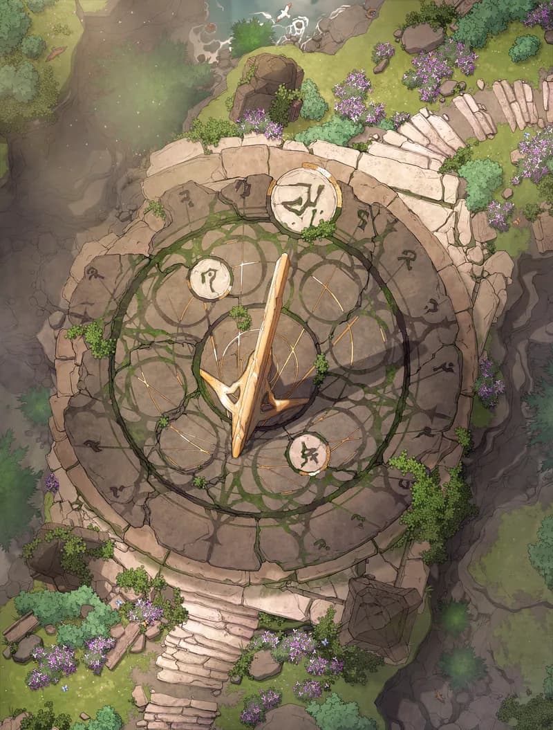 Giant Ancient Sundial map, No Magic Day variant thumbnail