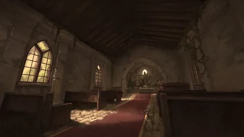 Peaceful Village Church map, Interior Overgrown variant