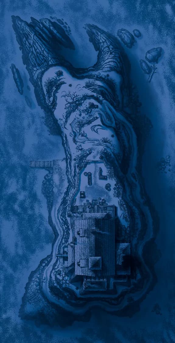 Yllmourne: Hilbre Isle map, Winter Night variant thumbnail