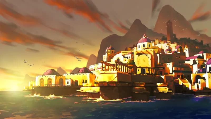 Shimmering Port map, Sunset variant thumbnail