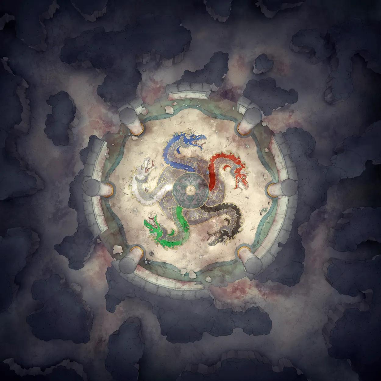 Ancient Hydra Lair map, Tiamat Night variant
