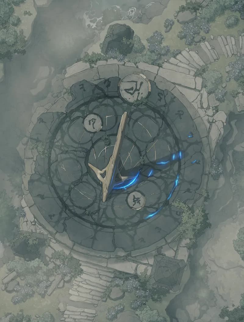 Giant Ancient Sundial map, Fog variant thumbnail