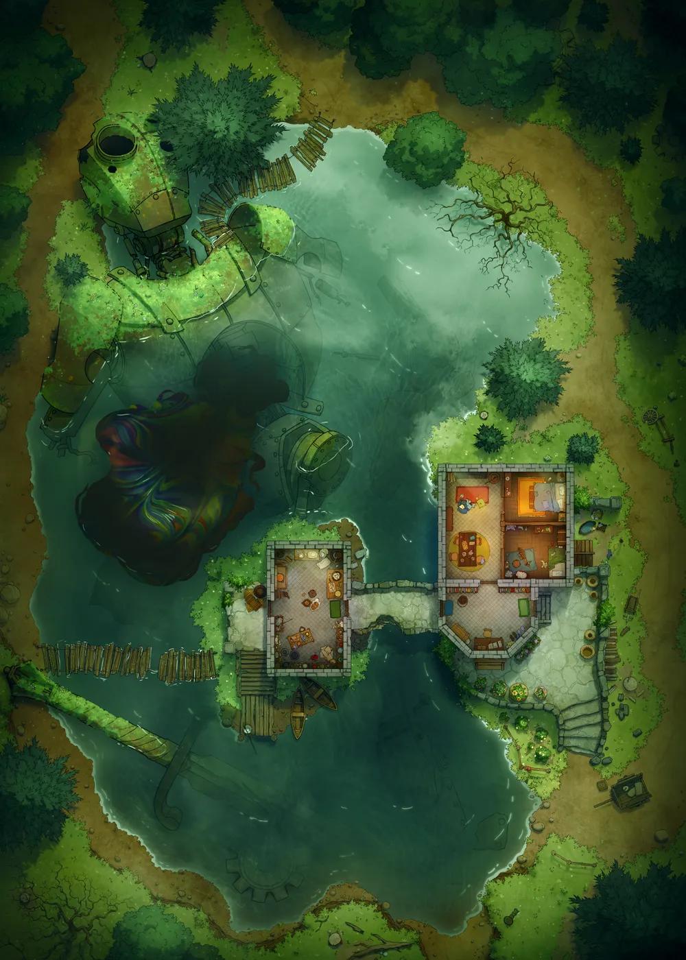 Rusty Robot Lake map, Oil Leak variant thumbnail