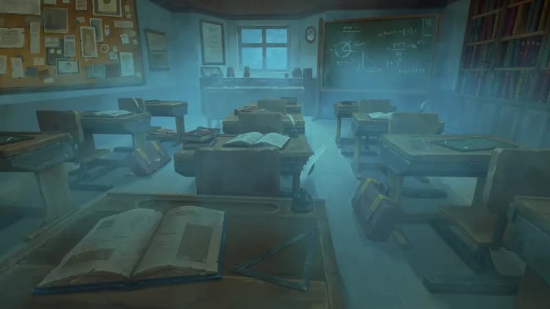 Quaint Village School map, Fog variant thumbnail