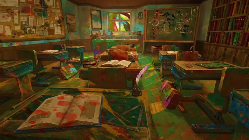 Quaint Village School map, Paint Party variant thumbnail