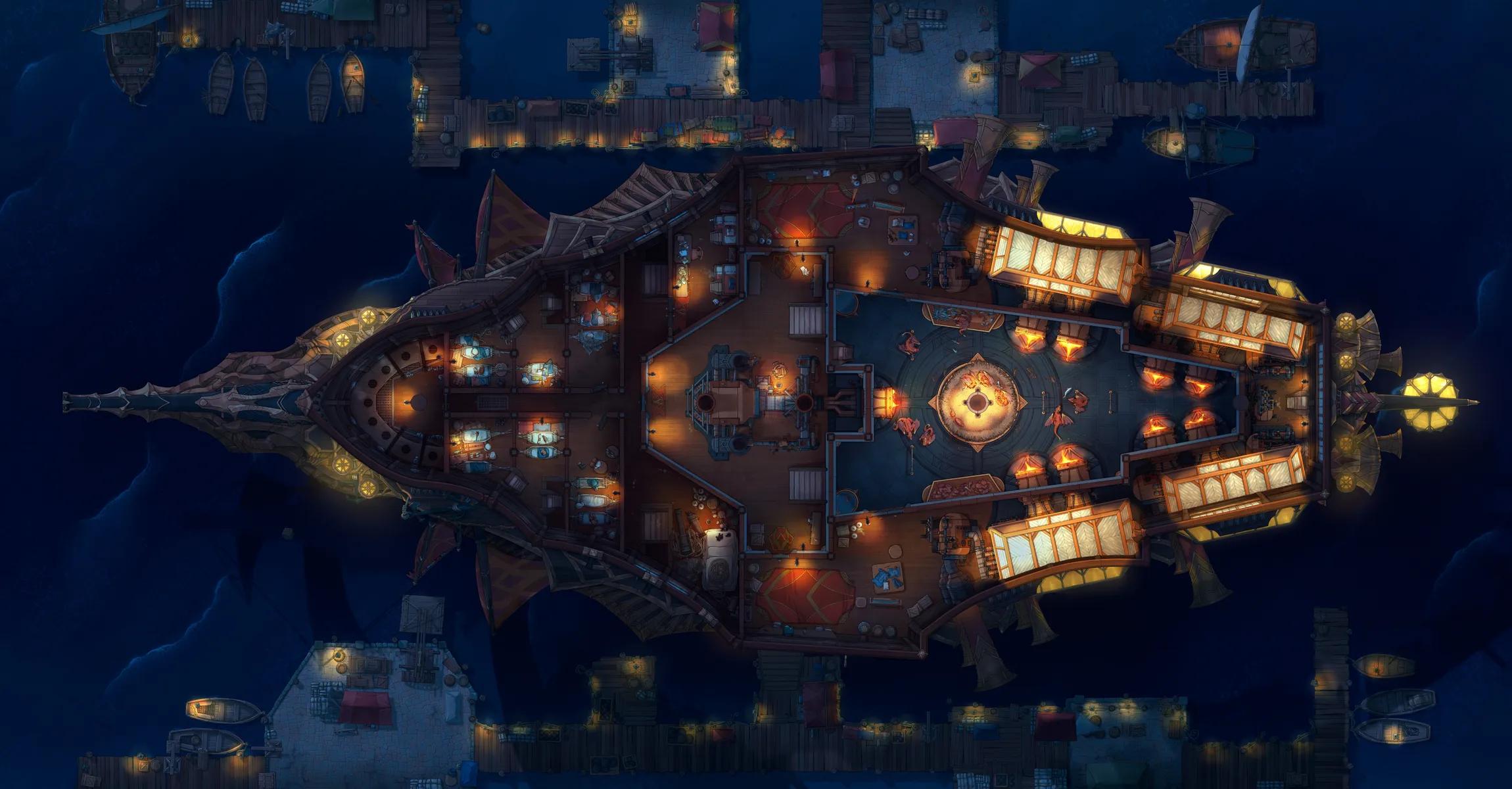 Dragon Ship - Lower Deck map, Background Night variant thumbnail