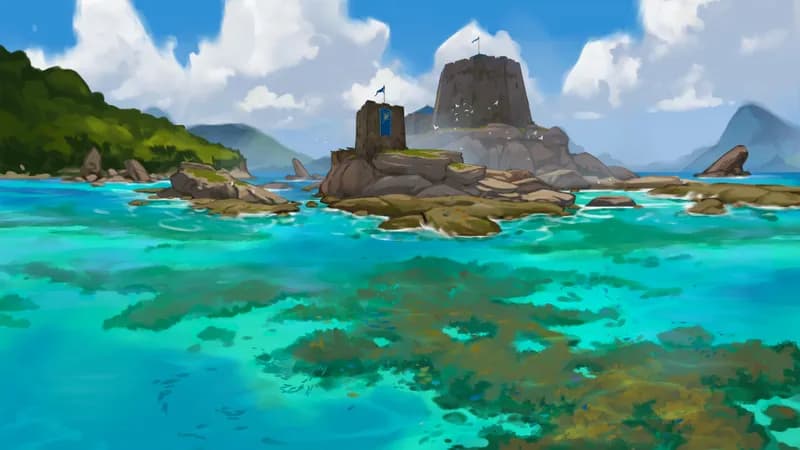 Tidal Isle Fort map, No Shipwreck variant thumbnail
