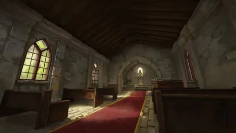 Peaceful Village Church map, Interior Original Day variant